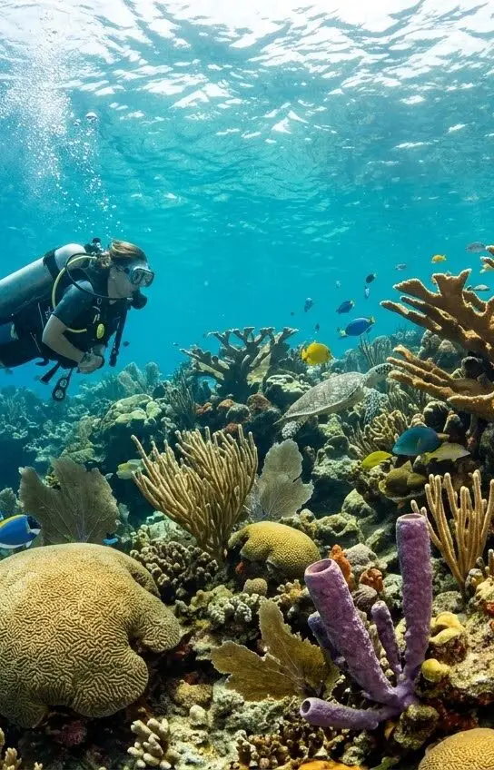 Reef diving off Utila